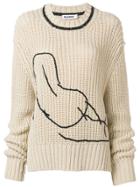 Jil Sander Contrast Stitch Detail Jumper - 108 Natural