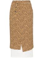 Rejina Pyo Leopard Print High-waisted Double Layer Cotton Skirt -