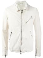 Giorgio Brato Lightweight Jacket, Men's, Size: 46, White, Leather/cotton/polyester