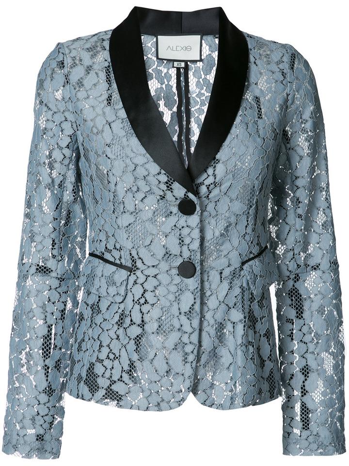 Alexis Embroidered Blazer, Women's, Size: Small, Blue, Polyimide/spandex/elastane