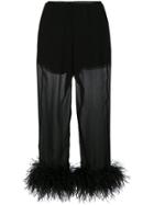 Prada Feathered Cropped Trousers - Black
