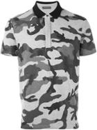 Valentino Camouflage Polo Shirt, Men's, Size: Small, Grey, Cotton