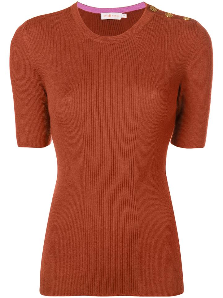 Tory Burch Taylor Ribbed Sweater - Brown