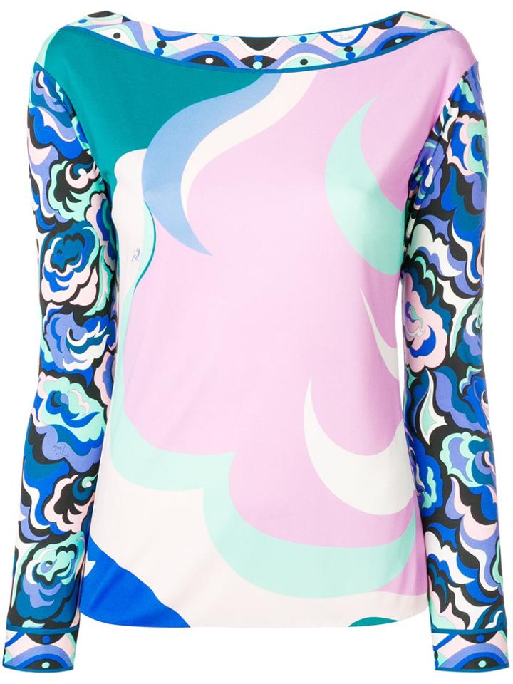 Emilio Pucci Abstract Print Blouse - Blue