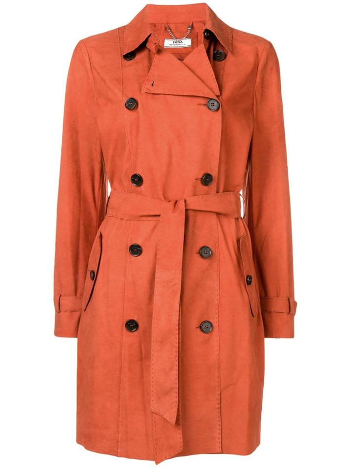 Desa 1972 Suede Trench Coat - Orange