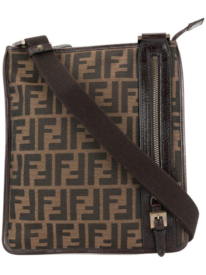 Fendi Vintage Zucca Crossbody Shoulder Bag - Brown