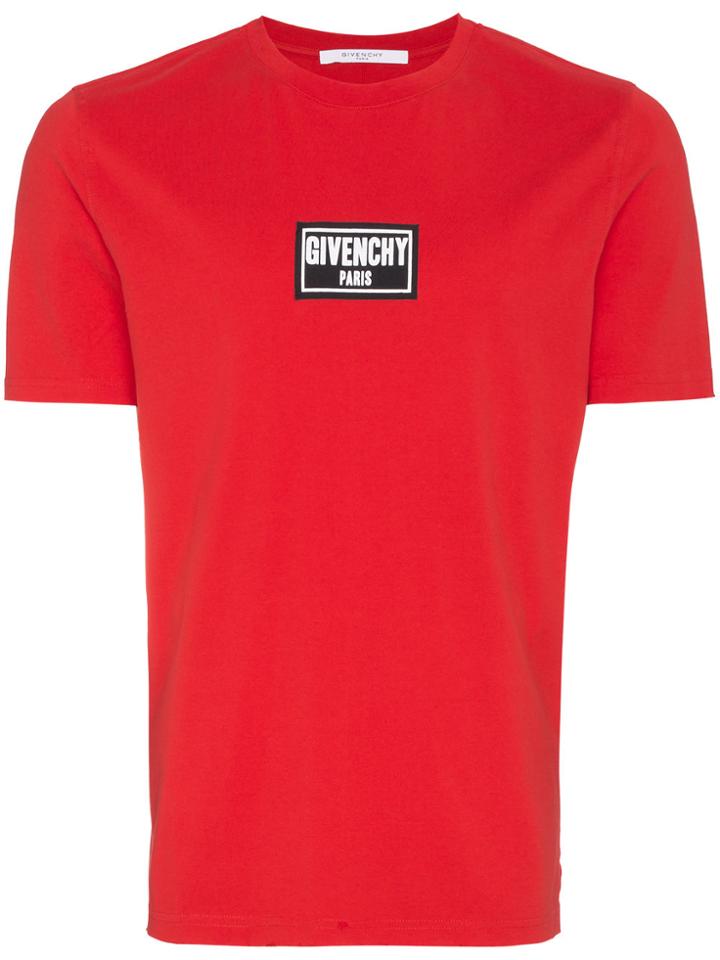 Givenchy Paris Patch Destroyed T Shirt - Red