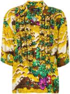 Dsquared2 Printed Buttoned T-shirt - Yellow & Orange