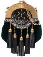 Miu Miu Mini Green Velvet Tassel Pouch Bag