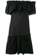 Alberta Ferretti - Ruffled Off-the-shoulder Dress - Women - Cotton/other Fibers - 42, Black, Cotton/other Fibers
