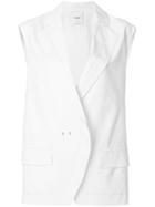 Agnona Contrast Stitch Oversize Waistcoat - White