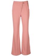 Dawei Striped Flare Trousers - Pink