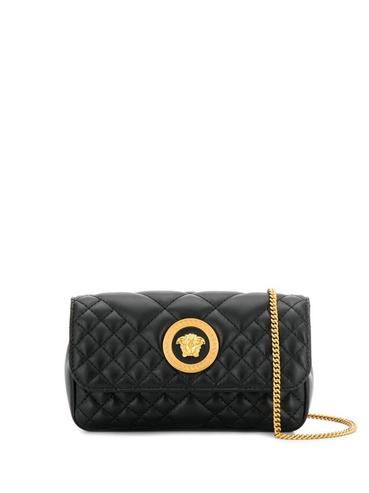 Versace Quilted Medusa Crossbody Bag - Black