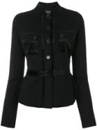 Emporio Armani Fitted Jacket With A Cinched Waist - Black