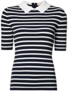 Michael Kors Breton Stripe Collar Top, Women's, Size: Xs, Blue, Viscose/polyester