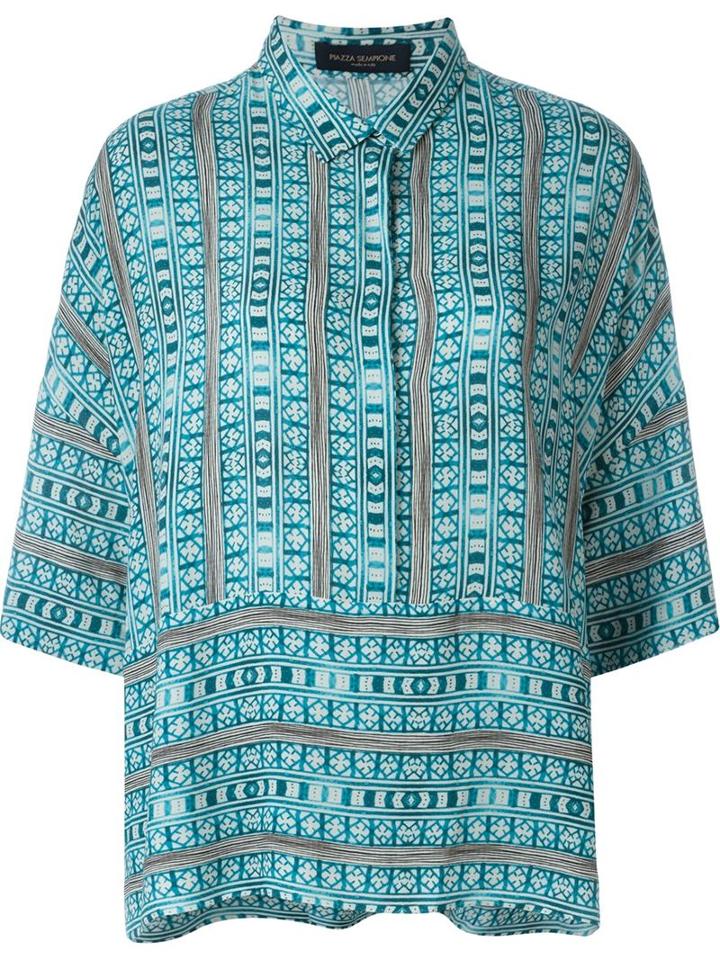 Piazza Sempione Geometric Print Relaxed Blouse