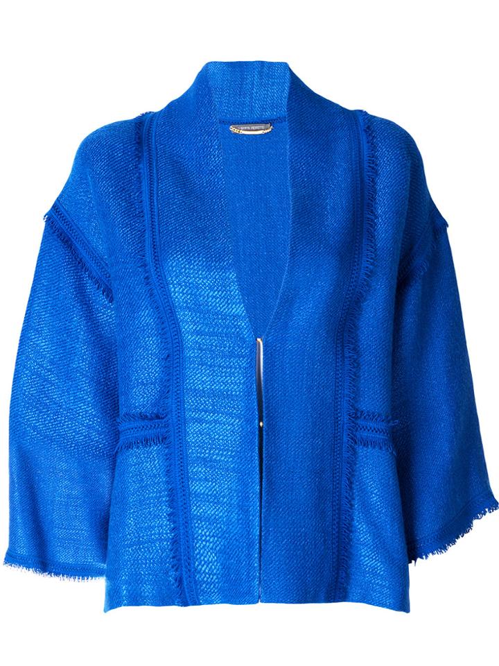 Alberta Ferretti Cropped Sleeve Jacket - Blue