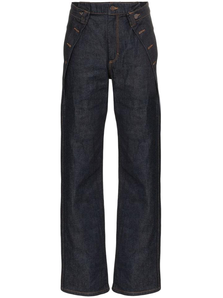 Delada High Waist Straight Jeans - Blue