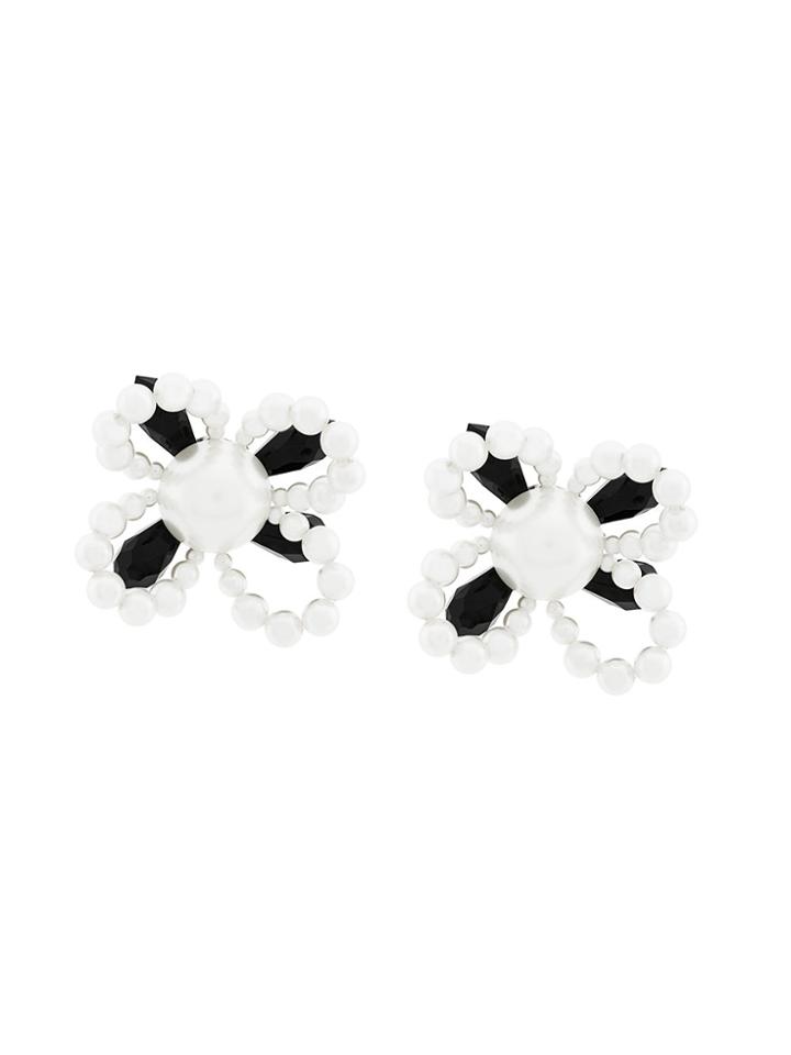 Alessandra Rich Large Floral Earrings - White