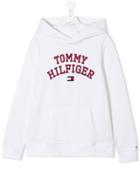 Tommy Hilfiger Junior Teen Logo Print Hoodie - White
