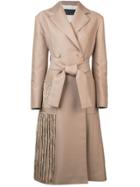 Proenza Schouler Chenille Embroidered Long Belted Coat - Brown