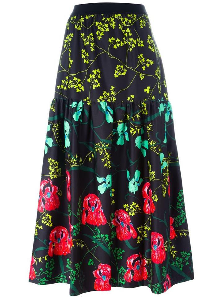 I'm Isola Marras Floral Print Midi Skirt