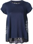 Sacai Bandana Print Panel T-shirt, Women's, Size: 3, Blue, Linen/flax/polyester