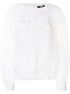 Karl Lagerfeld Organza Logo Sweatshirt - White