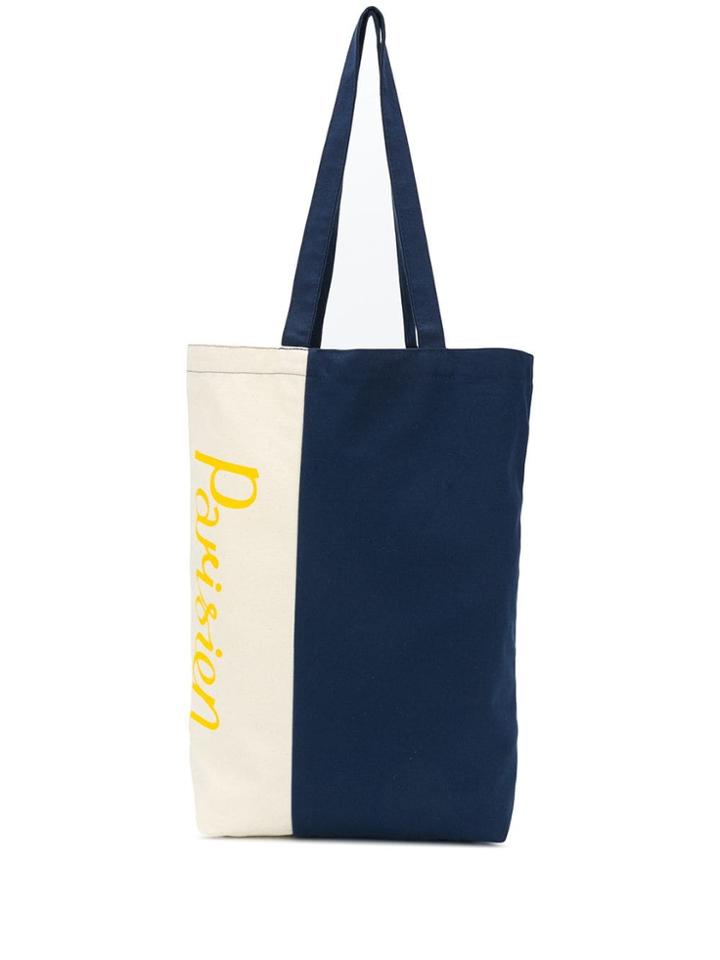 Maison Kitsuné Parisien Tote Bag - Blue