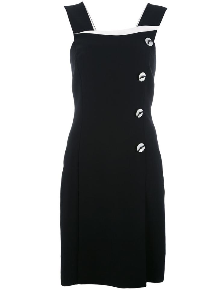 Giorgio Armani Buttoned Panel Dress, Women's, Size: 42, Black, Silk