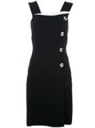 Giorgio Armani Buttoned Panel Dress, Women's, Size: 42, Black, Silk