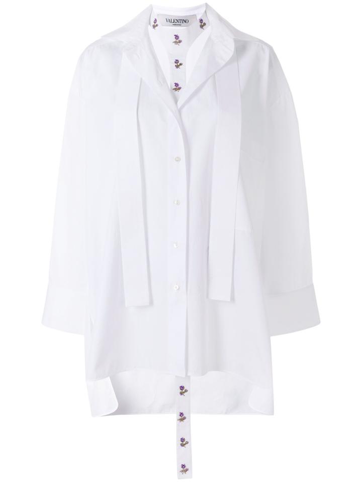 Valentino Layered Floral Embroidered Blouse - White