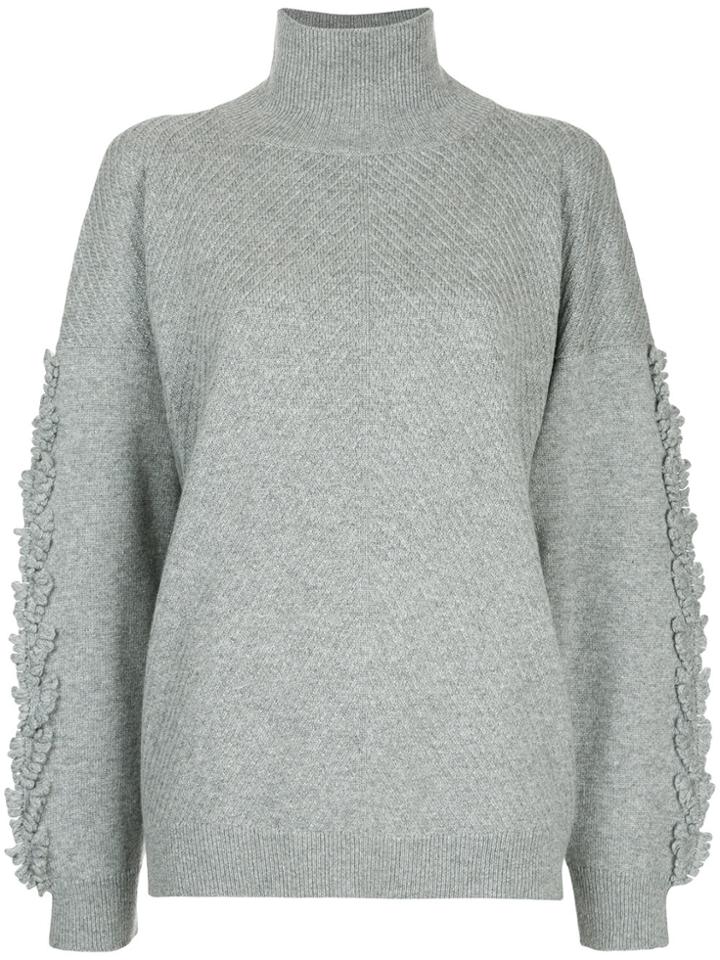 Barrie Fringe Detailed Oversized Sweater - Grey