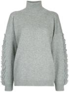 Barrie Fringe Detailed Oversized Sweater - Grey