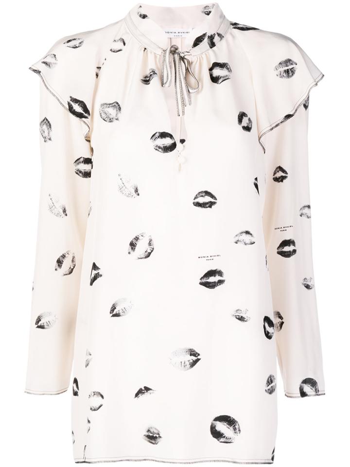 Sonia Rykiel Lip Print Blouse - Nude & Neutrals
