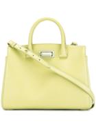 Max Mara Clasp Fastening Tote, Women's, Green, Leather