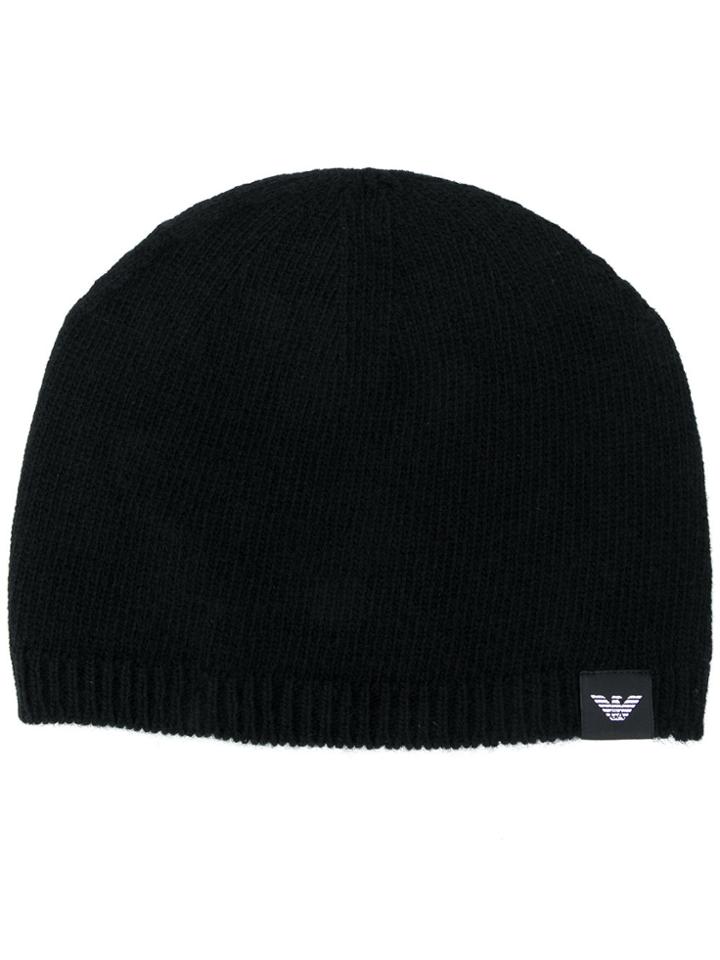 Emporio Armani Cashmere Knit Beanie - Black