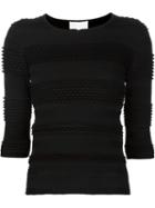 Christian Siriano Textured Knit Top, Women's, Size: 10, Black, Polyester/spandex/elastane