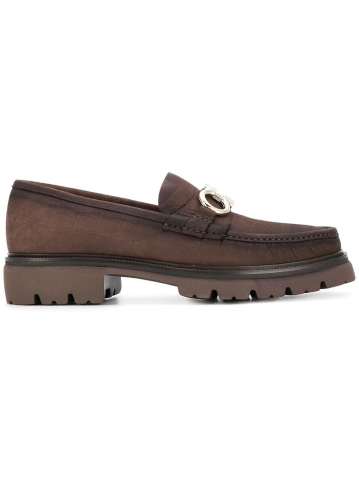 Salvatore Ferragamo Gancini Bit Moccasin - Brown