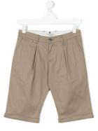 Paolo Pecora Kids - Teen Chino Shorts - Kids - Cotton/spandex/elastane - 16 Yrs, Brown
