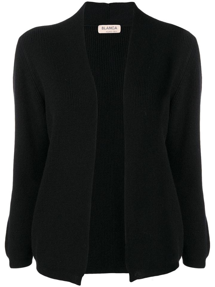 Blanca Basic Ribbed Cardigan - Black