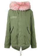 Mr & Mrs Italy - Mink Fur Trimmed Short Parka - Women - Cotton/lamb Skin/mink Fur/polypropylene - S, Green, Cotton/lamb Skin/mink Fur/polypropylene