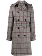 Stella Mccartney Checked Double-breasted Belted Trench - Neutrals