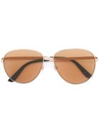 Gucci Eyewear Round-frame Sunglasses With Web - Metallic