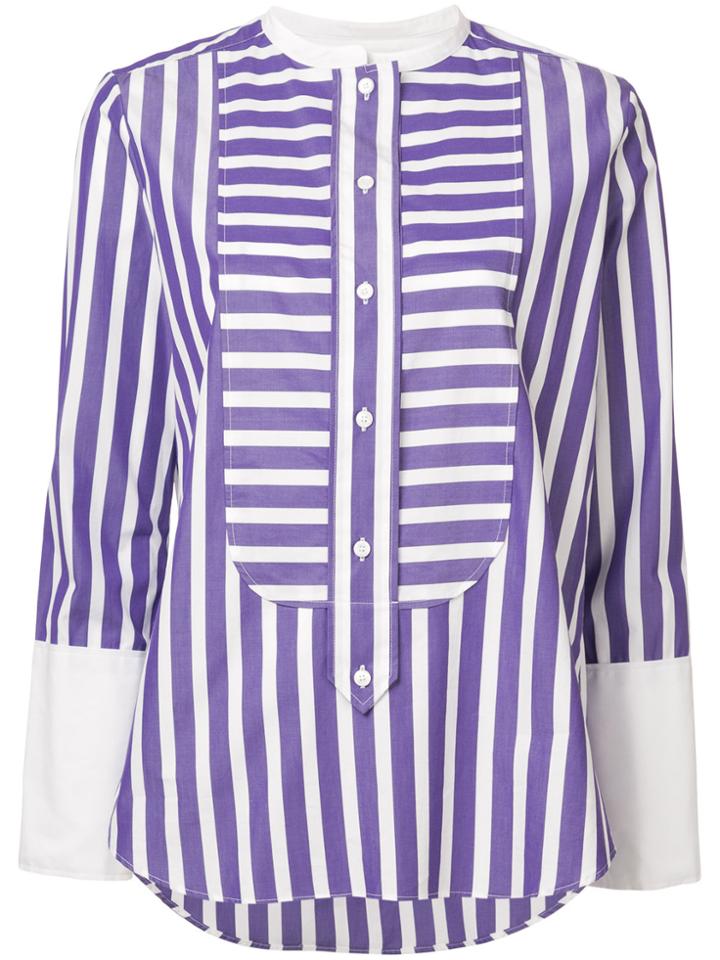 Maison Rabih Kayrouz Contrast Cuff Striped Shirt - Pink & Purple