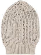Rick Owens Slouchy Knit Beanie, Women's, Nude/neutrals, Cotton/polyamide