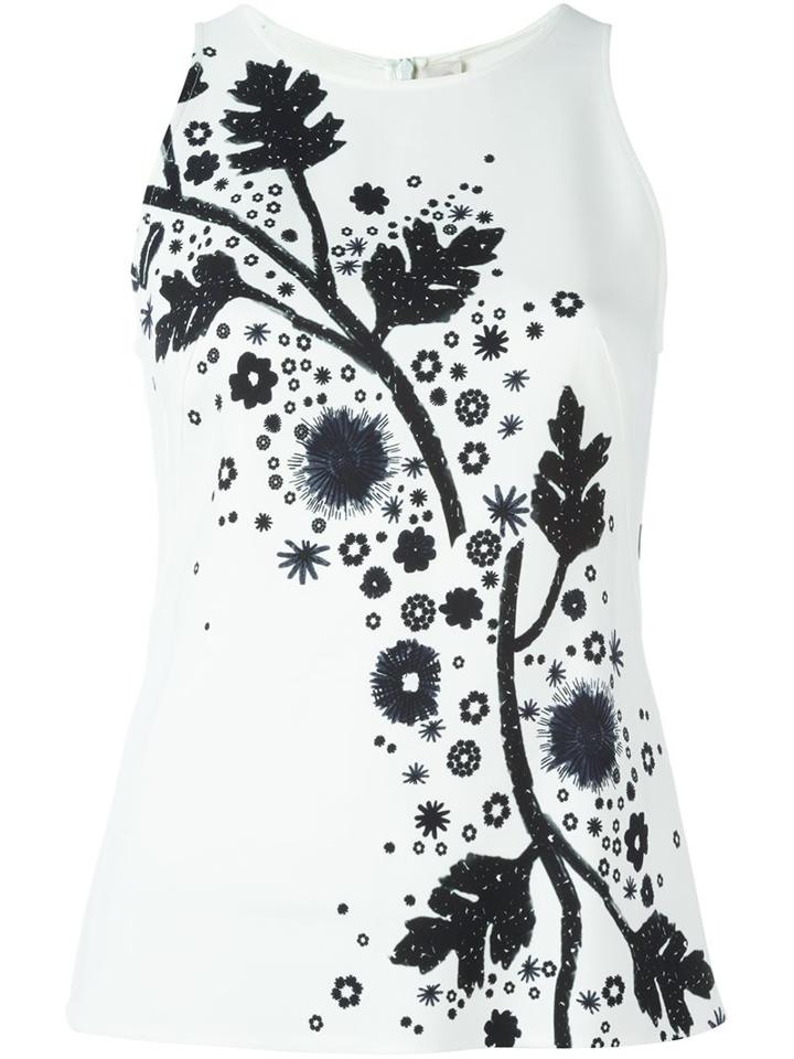 Peter Pilotto Printed Sleeveless Top, Women's, Size: 10, White, Spandex/elastane/viscose
