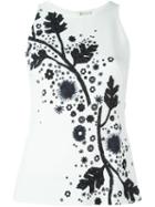 Peter Pilotto Printed Sleeveless Top, Women's, Size: 10, White, Spandex/elastane/viscose