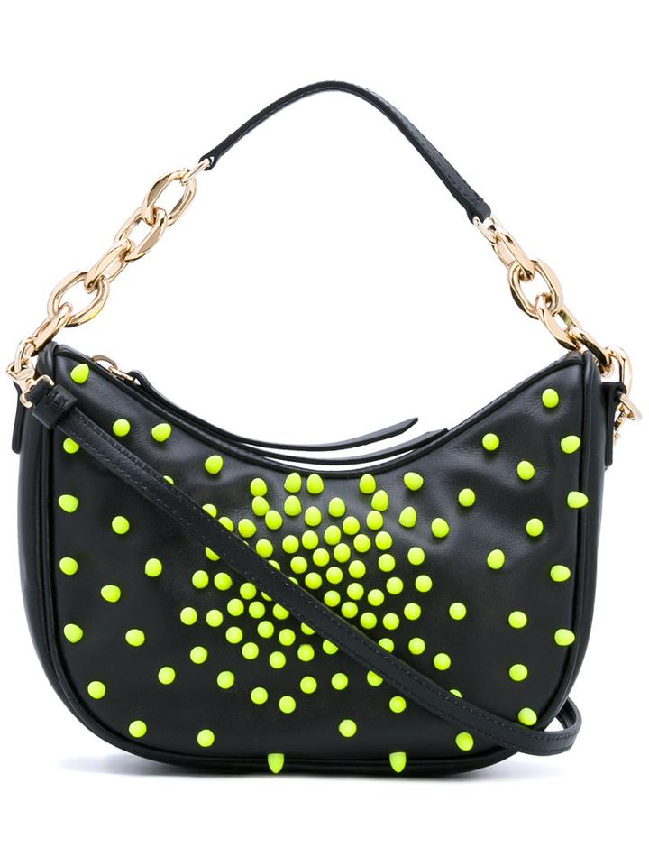 Borbonese - Embellished Shoulder Bag - Women - Cotton/leather - One Size, Black, Cotton/leather