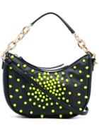 Borbonese - Embellished Shoulder Bag - Women - Cotton/leather - One Size, Black, Cotton/leather